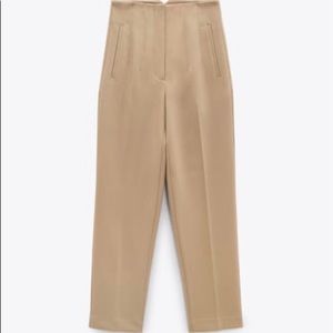 ZARA High Waisted Beige Pants (Small)